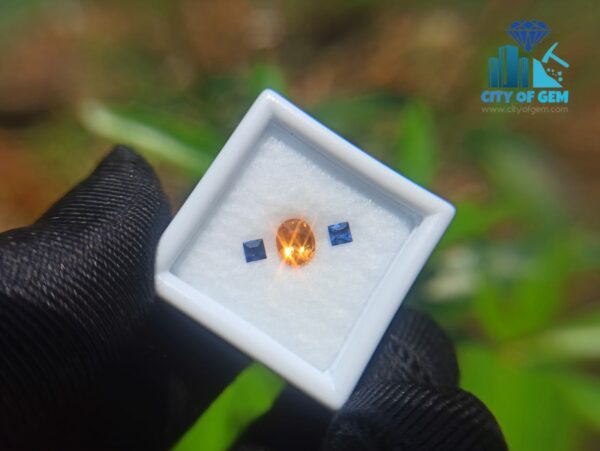 Natural Spessartite Garnet & Ceylon Blue Sapphire Gemstones For Jewelry Design
