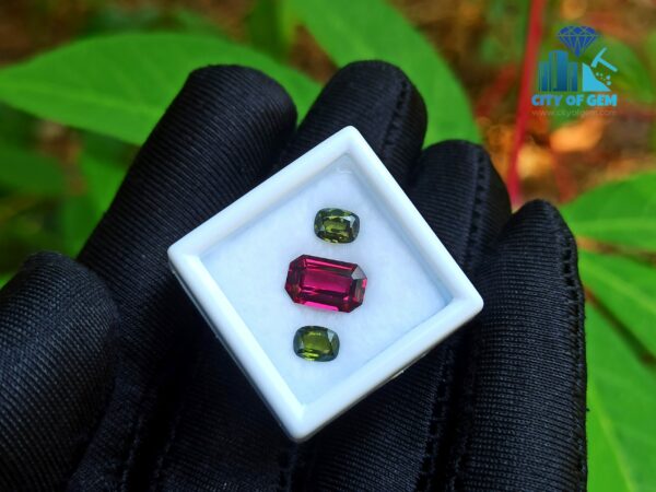 Ceylon Natural Rhdolite Garnet & Green Zircon Gemstones For Jewelry Design