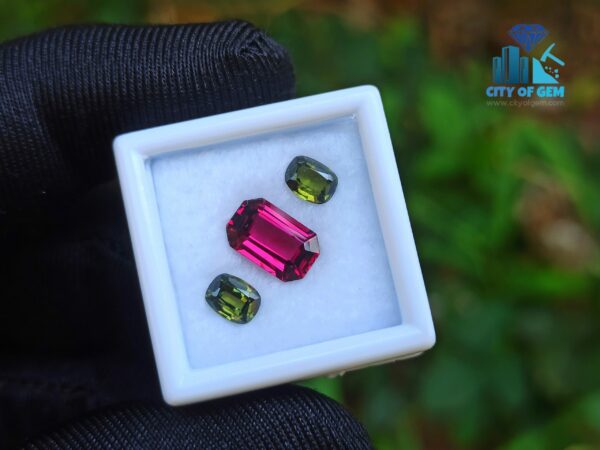 Ceylon Natural Rhdolite Garnet & Green Zircon Gemstones For Jewelry Design