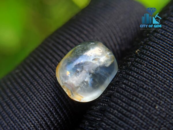 Ancient Natural White & Light Blue Sapphire Mukkaru Beads