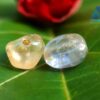 Ancient Natural White & Light Blue Sapphire Mukkaru Beads