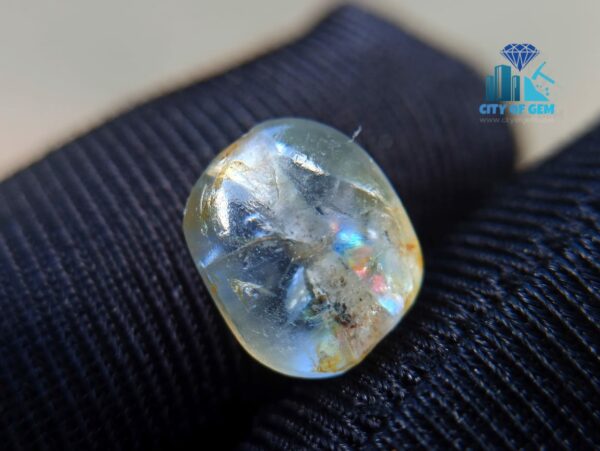 Ancient Natural White & Light Blue Sapphire Mukkaru Beads