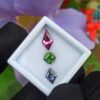 Natural Green Zircon, Gray Spinel & Rhodolite Garnet Gemstones For Jewelry Design