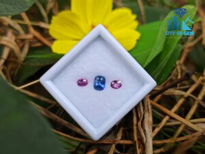 Natural Blue Sapphire & Pink Sapphire Pair Gemstones for Jewelry Design