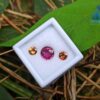 Natural Pink Rhodolite Garnet With Round Orange Zircon And Spessartite Gemstones For Jewelry