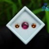 Natural Pink Rhodolite Garnet With Round Orange Zircon And Spessartite Gemstones For Jewelry