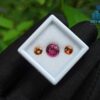 Natural Pink Rhodolite Garnet With Round Orange Zircon And Spessartite Gemstones For Jewelry