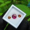 Natural Pink Rhodolite Garnet With Round Orange Zircon And Spessartite Gemstones For Jewelry