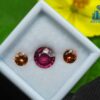 Natural Pink Rhodolite Garnet With Round Orange Zircon And Spessartite Gemstones For Jewelry