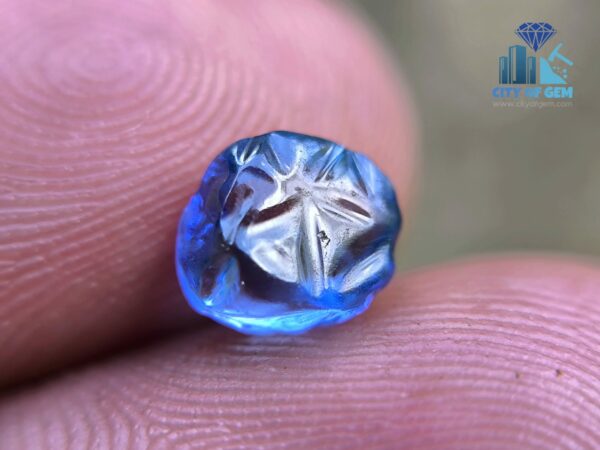 Ancient Natural Blue Sapphire Mukkaru Bead