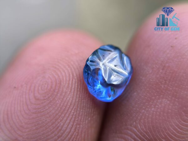 Ancient Natural Blue Sapphire Mukkaru Bead
