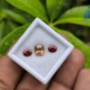 Ceylon Natural Brown Zircon and Red Garnet Oval Pair for Jewelry Designs