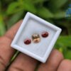 Ceylon Natural Brown Zircon and Red Garnet Oval Pair for Jewelry Designs
