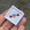 Ceylon Natural Brown Zircon and Red Garnet Oval Pair for Jewelry Designs