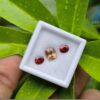 Ceylon Natural Brown Zircon and Red Garnet Oval Pair for Jewelry Designs