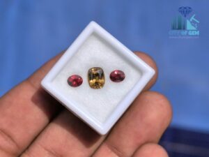 Ceylon Natural Garnet Pair & Yellow Zircon for Jewelry Designs
