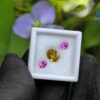 Ceylon Natural Pink Sapphire Pair & Yellow Zircon for Jewelry Designs