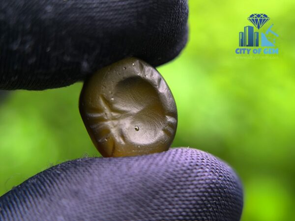 Ancient Natural Tourmaline Mukkaru Bead with Old Carvings