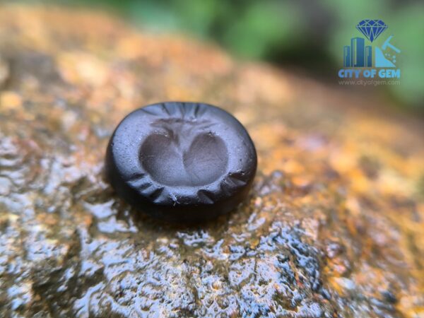 Ancient Natural Tourmaline Mukkaru Bead with Old Carvings