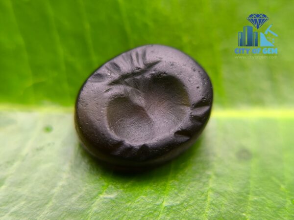 Ancient Natural Tourmaline Mukkaru Bead with Old Carvings