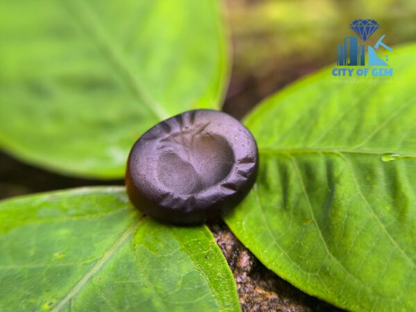 Ancient Natural Tourmaline Mukkaru Bead with Old Carvings
