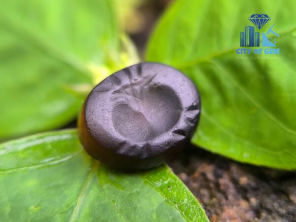 Ancient Natural Tourmaline Mukkaru Bead with Old Carvings