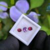 Ceylon Natural Purple Sapphire and Red Garnet Oval Pair for Jewelry Designs