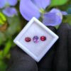 Ceylon Natural Purple Sapphire and Red Garnet Oval Pair for Jewelry Designs
