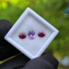 Ceylon Natural Purple Sapphire and Red Garnet Oval Pair for Jewelry Designs