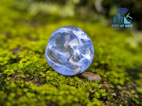 Ancient Natural Blue Sapphire Mukkaru Bead from Ancient Galpaya Village