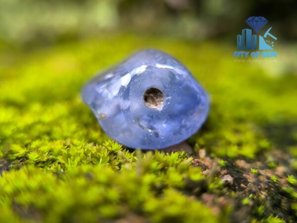 Ancient Natural Blue Sapphire Mukkaru Bead from Ancient Galpaya Village