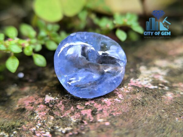 Ancient Natural Blue Sapphire Mukkaru Bead from Ancient Galpaya Village