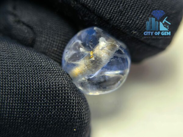 Ancient Natural Blue Sapphire Mukkaru Bead from Ancient Galpaya Village