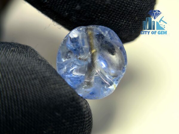 Ancient Natural Blue Sapphire Mukkaru Bead from Ancient Galpaya Village
