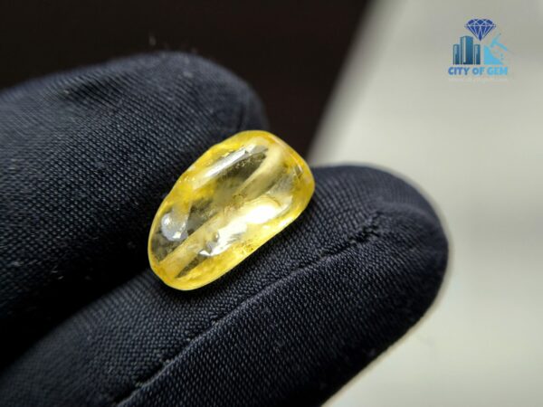 Ancient Natural Yellow Sapphire Mukkaru Bead from Ancient Galpaya Village