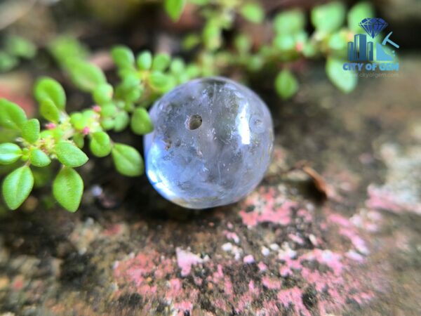 Ancient Natural white Sapphire Blue Hue Mukkaru Bead from Ancient Galpaya Village
