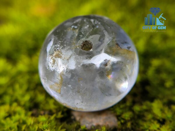Ancient Natural white Sapphire Blue Hue Mukkaru Bead from Ancient Galpaya Village