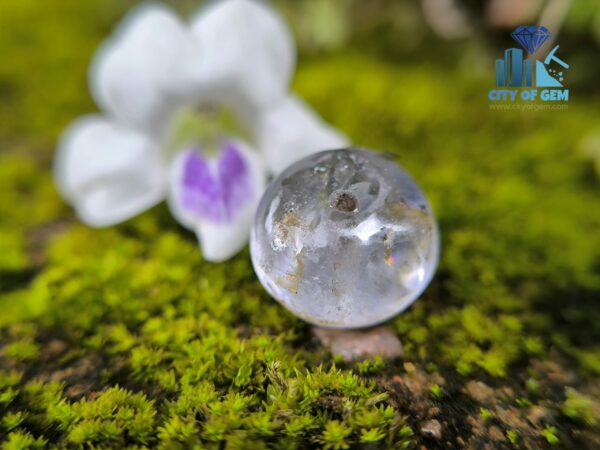 Ancient Natural white Sapphire Blue Hue Mukkaru Bead from Ancient Galpaya Village