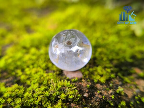 Ancient Natural white Sapphire Blue Hue Mukkaru Bead from Ancient Galpaya Village