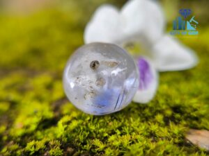 Ancient Natural white Sapphire Blue Hue Mukkaru Bead from Ancient Galpaya Village