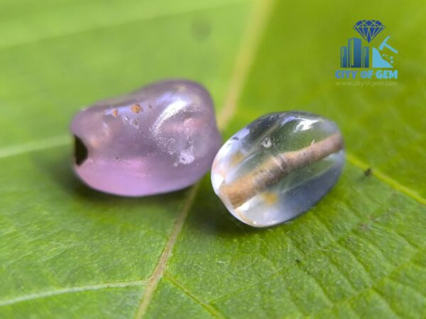 Ancient Natural Blue & Violet Sapphire Mukkaru Bead from Ancient Galpaya Village