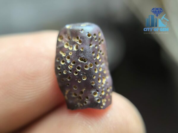 Ancient Natural Purple Spinel Mukkaru Bead with multiple Drill Holes from Ancient Galpaya Village
