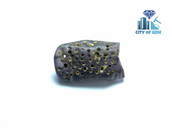 Ancient Natural Purple Spinel Mukkaru Bead with multiple Drill Holes from Ancient Galpaya Village