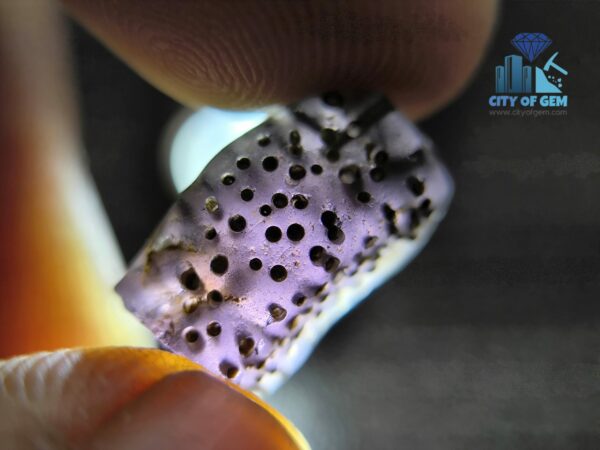 Ancient Natural Purple Spinel Mukkaru Bead with multiple Drill Holes from Ancient Galpaya Village
