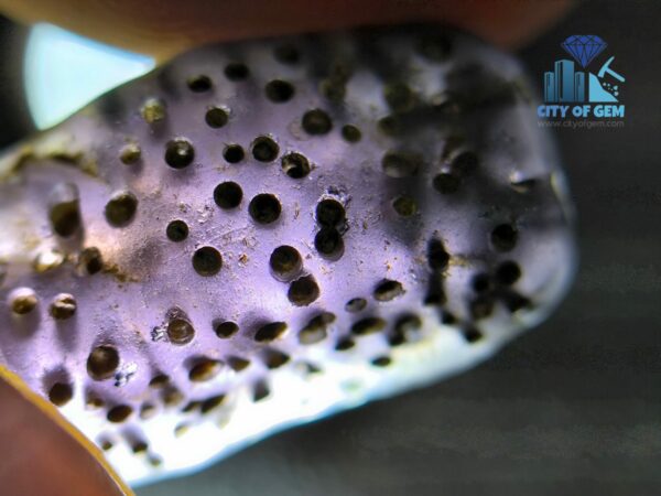 Ancient Natural Purple Spinel Mukkaru Bead with multiple Drill Holes from Ancient Galpaya Village