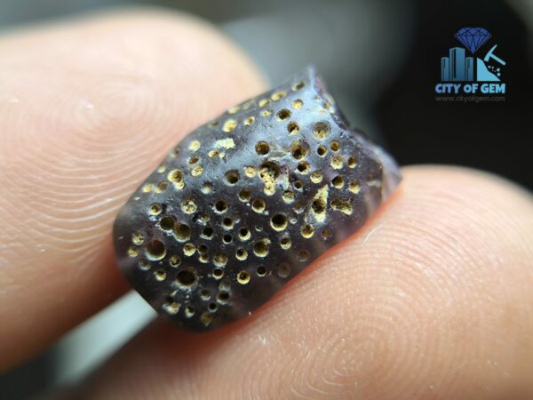 Ancient Natural Purple Spinel Mukkaru Bead with multiple Drill Holes from Ancient Galpaya Village
