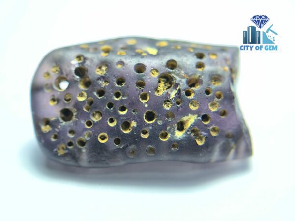 Ancient Natural Purple Spinel Mukkaru Bead with multiple Drill Holes from Ancient Galpaya Village