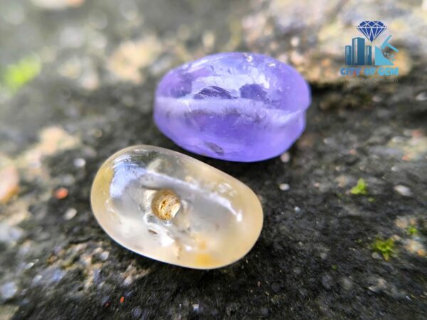 Ancient Natural Violet & Yellow Mukkaru Beads from Ancient Galpaya Village