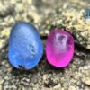 Facet Grade Ceylon Natural Blue Sapphire & Hot Pink Sapphire Alluvial Rough Couple