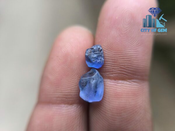 Facet Grade Ceylon Natural Blue Sapphire Rough Couple